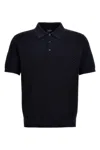 Brioni Cotton-silk-cashmere Polo Shirt In Black