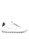 Brioni Leather Crossing Sneakers In White