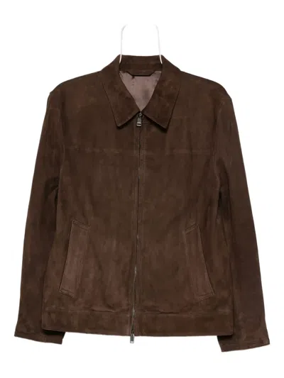 Brioni Zip-front Suede Jacket