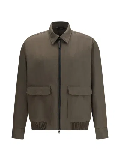 Brioni Zip Long-sleeve Jacket In Green