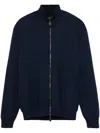Brioni Zip-up Cardigan In Blue