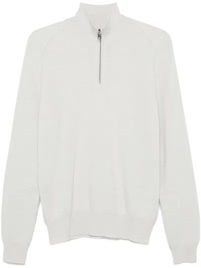 Brioni Zip-up Pullover In Grey
