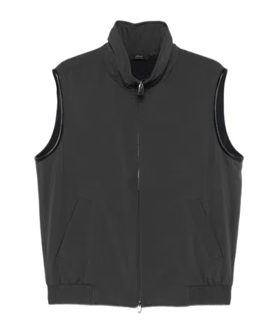 Brioni Zippered Vest In Gray