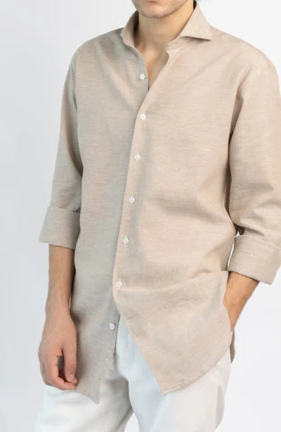 Brisk Modern Cotton Linen Shirt In Multi
