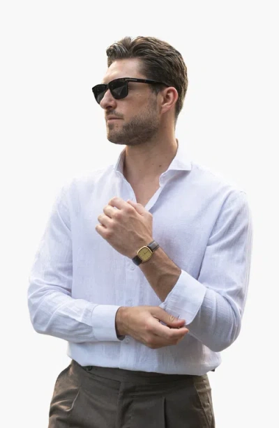 Brisk Modern Cotton Linen Shirt In Multi