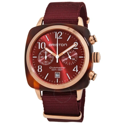 Briston Clubmaster Chronograph Quartz Red Dial Men's Watch 15140.pra.t8.nbdx In Burgundy