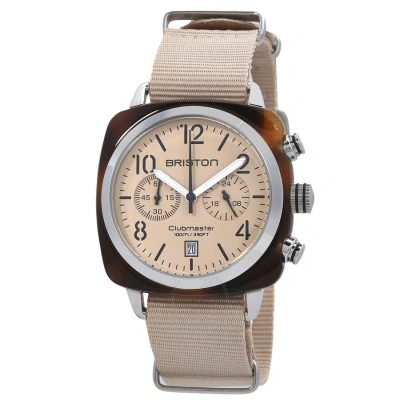 Briston Clubmaster Classic Chronograph Gmt Quartz Nude Dial Unisex Watch 20140.sa.t.36.ntn In Brown