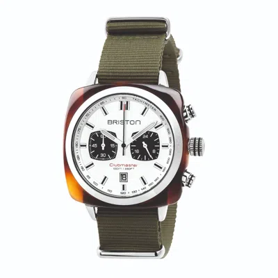 Briston Men's White / Green Clubmaster Sport Chrono In White/green