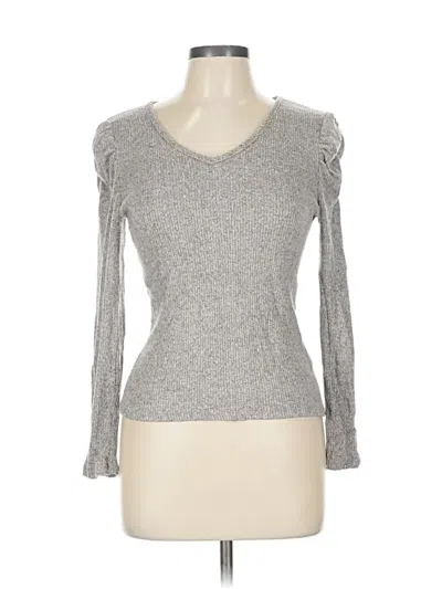 Pre-owned Brit & Bri Long Sleeve Top Gray Sweetheart Neckline Tops