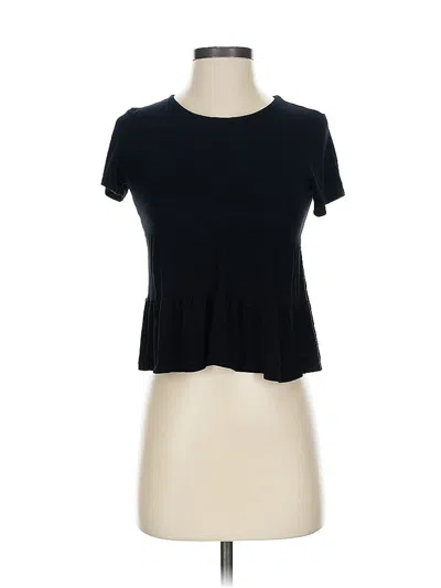 Pre-owned Brit & Bri Short Sleeve Top Black Sweetheart Neckline Tops