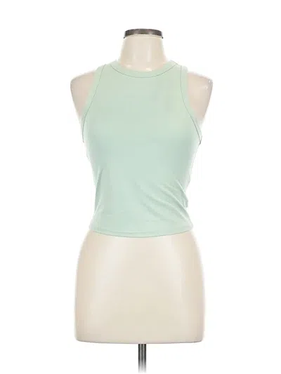 Pre-owned Brit & Bri Sleeveless Top Green Halter Neckline Tops