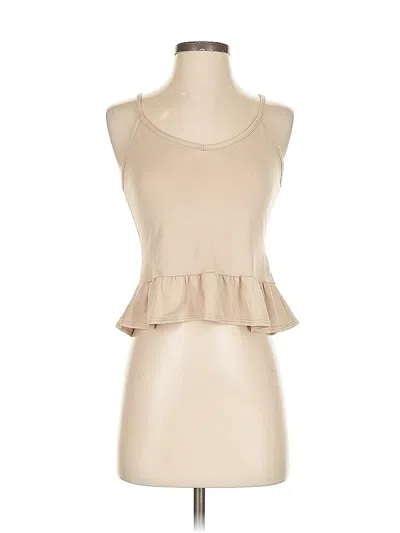 Pre-owned Brit & Bri Tank Top Tan Strapless Neckline Tops In Brown