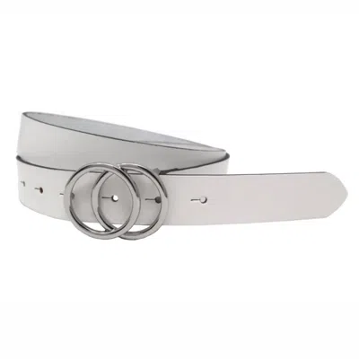 British Belt Co. Women's Cilla Grain Leather Belt In White