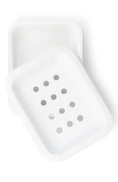 British Colour Standard Enamel Soap Dish In White