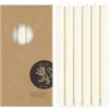 British Colour Standard Set Of 6 Pearl White Dinner Candles In White