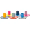 British Colour Standard Set Of 6 Small Two-tone Candleholders In Pink Multi-coloured