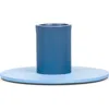 British Colour Standard Small Two Tone Candle Holder In Blue