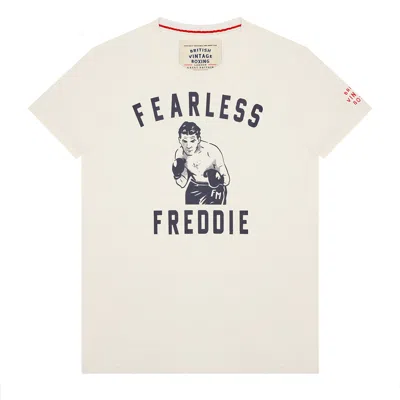 British Vintage Boxing Men's Fearless Freddie T-shirt - Vintage White