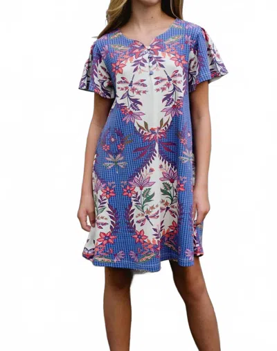 Briton Court Kids' Abigail Knit Dress In Blue Royalty