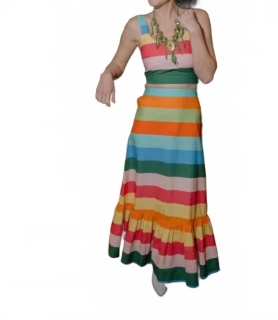 Briton Court Brianna Striped Top In Strawberry Waves In Multi