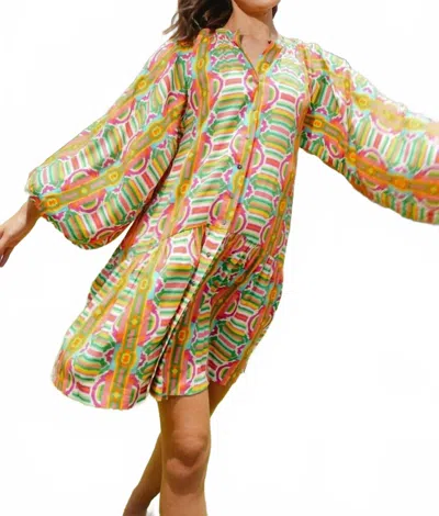 Briton Court Callie Mini Dress In Abstract Print In Multi