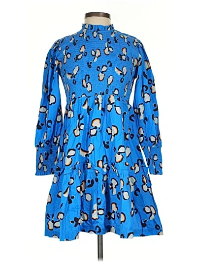 Briton Court Casual Dress In Blue