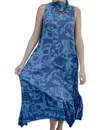 Briton Court Charlie Maxi Dress In Blue/turquoise In Blue