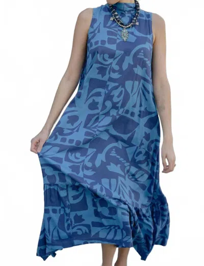 Briton Court Charlie Maxi Dress In Blue/turquoise