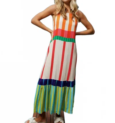 Briton Court Charlie Striped Maxi Dress In Multicolor