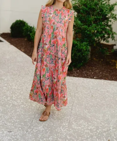 Briton Court Clara Maxi Dress In Pink Jungle