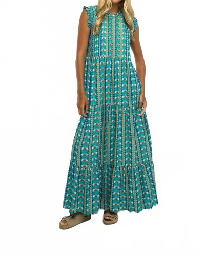 Briton Court Clara Maxi Dress In Toucan In Green