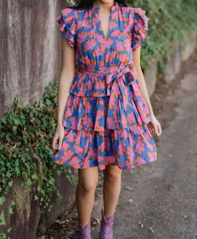 Briton Court Delilah Rainbow Dress In Ballet Floral In Multi