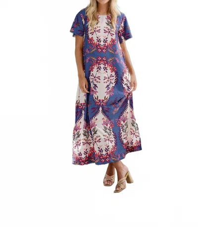 Briton Court Diana Maxi Dress In Blue Royalty In Multi