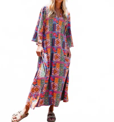 Briton Court Eleanor Maxi Dress In Quilt In Multi