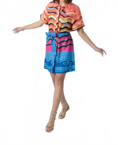 Briton Court Elena Mini Dress In Sunset In Multi