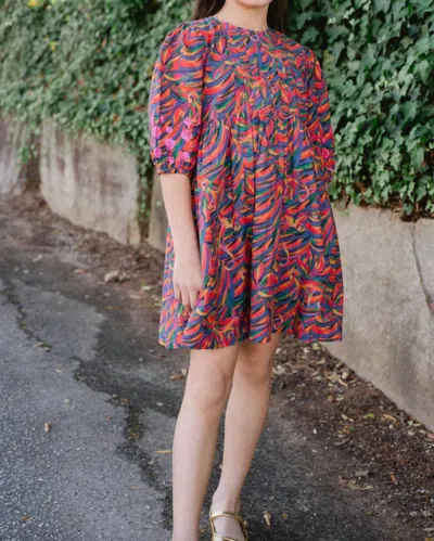 Briton Court Kids' Eva Mini Dress In Rainbow In Multi