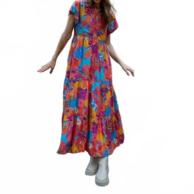 Briton Court Frenchie Maxi Dress In Orange In Brown