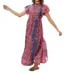 Briton Court Georgia Maxi Dress In Pink Multi Color