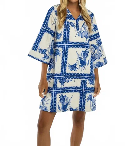 Briton Court Gia Mini Dress In Blue In Multi