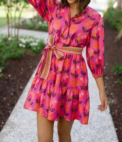 Briton Court Hazel Dress In Pink Floral In Multi