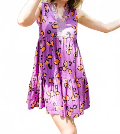 Briton Court Isla Mini Dress In Purple/ Orange