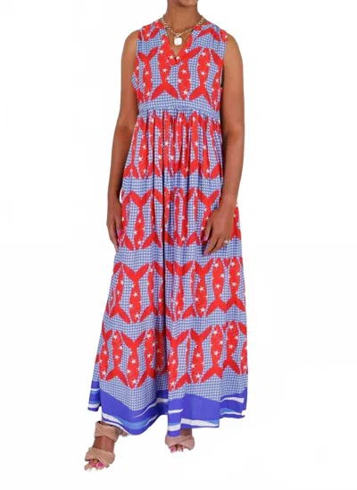 Briton Court Jenny Maxi Dress In Fish In Multi