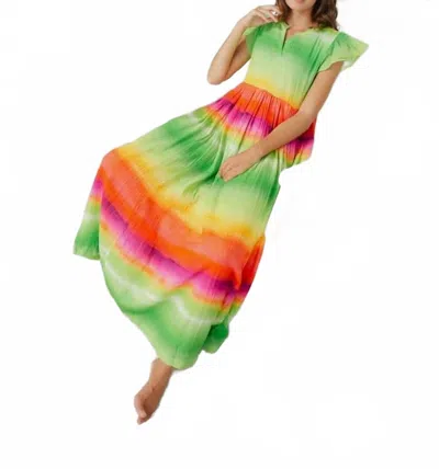 Briton Court Jenny Maxi Dress In Green Multi
