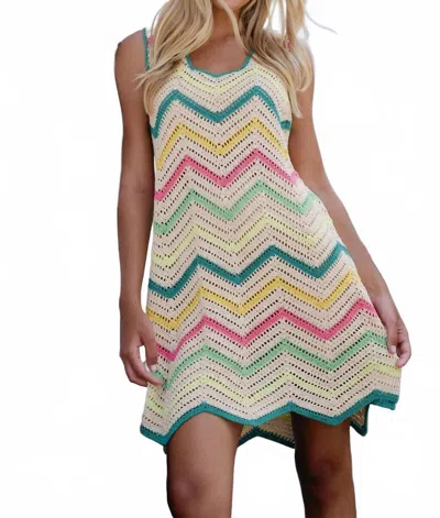 Briton Court Jill Crochet Dress In Cream In Multi