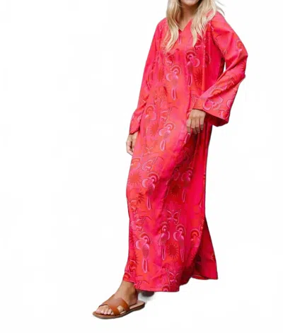 Briton Court Juliet Maxi Dress In Red In Pink