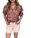 Briton Court Kendall Button Down Top In Multi In Multi