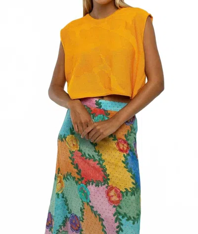 Briton Court Laura Sleeveless Sweater In Yellow