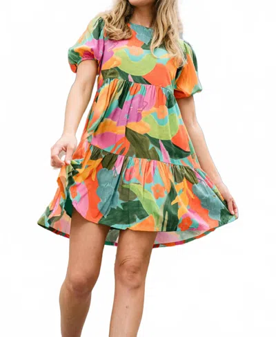 Briton Court Lucy Mini Dress In Green Multi