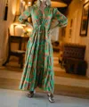 Briton Court Maria Dobby Maxi Dress In Green