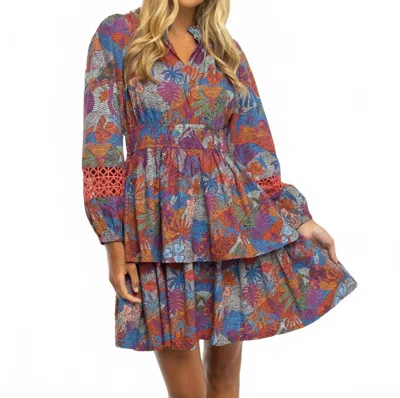 Briton Court Natalie Mini Dress In Burgundy Rose In Purple